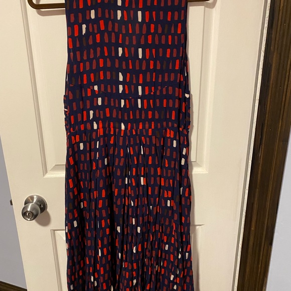 Anthropologie navy patterned sleeveless knee-length/midi shirt dress - Picture 3 of 3